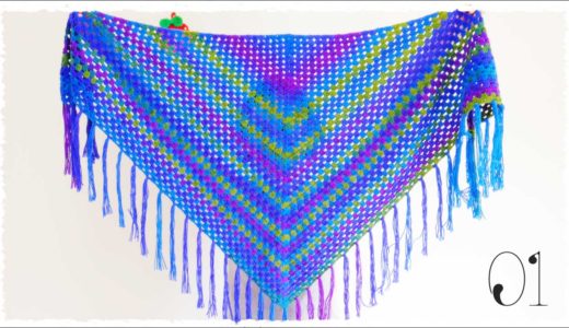 グラニー三角ショールの編み方